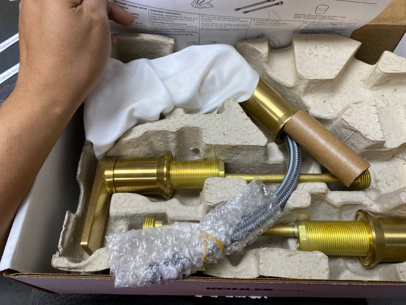 Kohler K-97100-4-2MB Taut 1.2 GPM Widespread Bathroom Faucet with Pop-Up Drain Assembly - Vibrant Brushed Moderne Brass