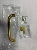 Ives 830284315 3 1/2" x 15" Brass Pull Plate with 3/4" Round Handle on 8" Center - Satin Brass