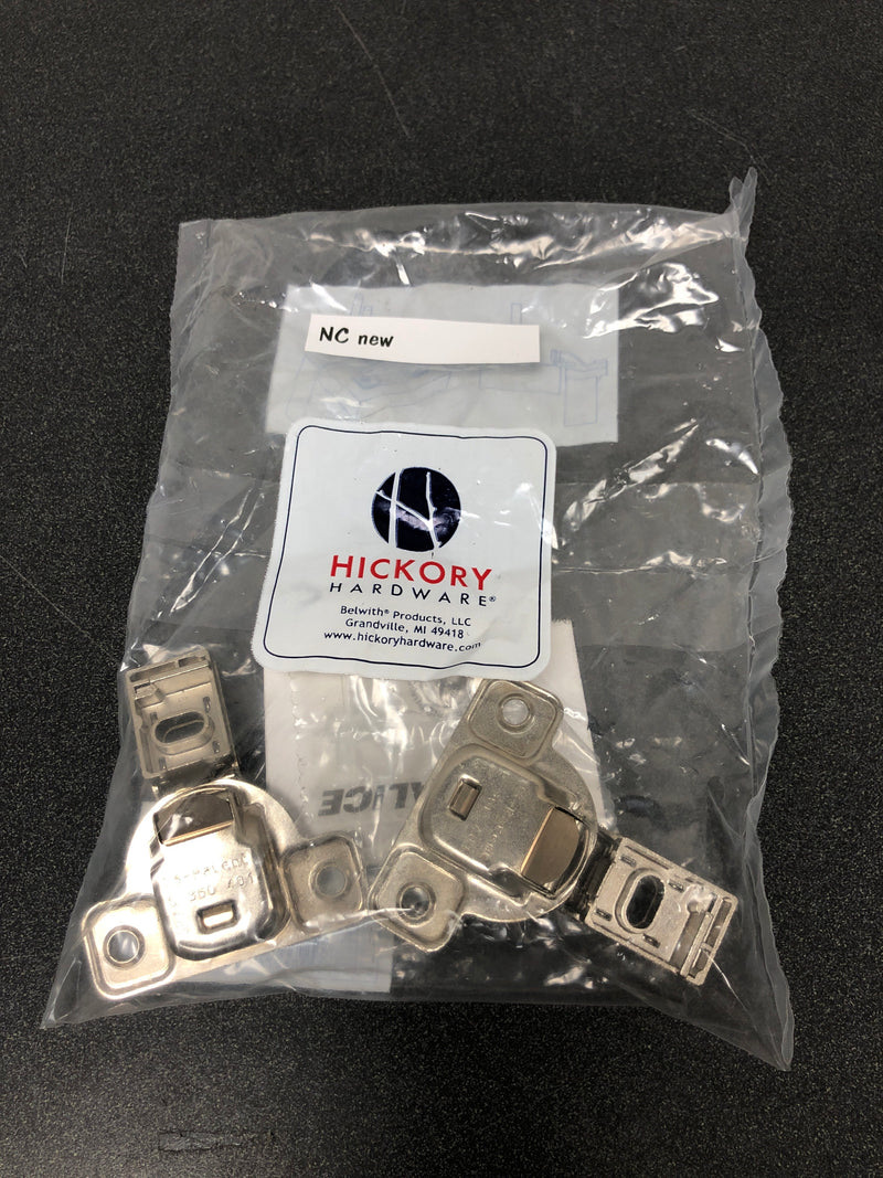 Hickory Hardware HH075216-14 1/4 Inch Overlay Concealed Euro Cabinet Door Hinge with 106 Degree Opening Angle and Self Close Function - Pair - Polished Nickel