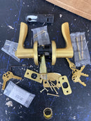 Kwikset 740SEL-4S Sedona Lever Entry Door Lock SmartKey with 6AL Latch and RCS Strike Satin Brass Finish