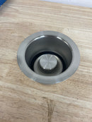 Signature Hardware 314673 3-1/2" Brass Kitchen Deep Garbage Disposal Flange and Stopper - Stainless Steel