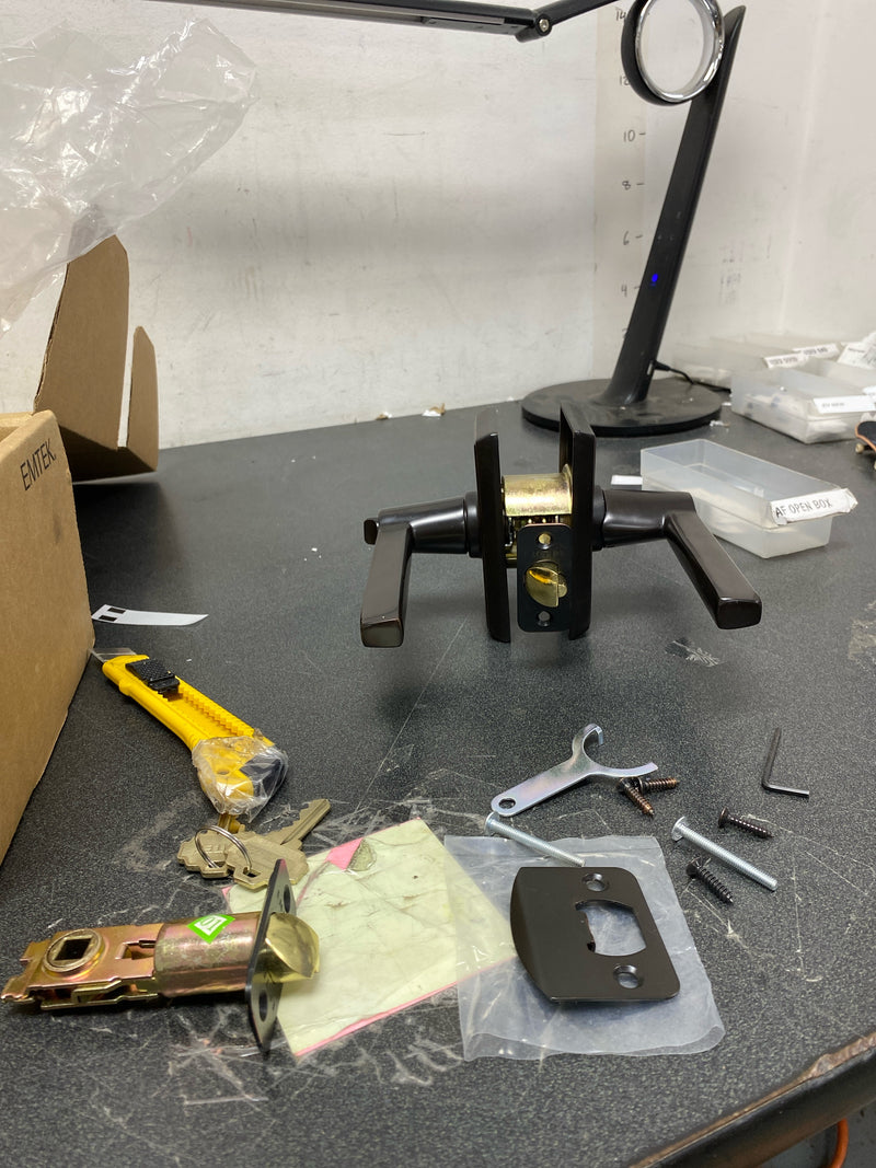 Emtek 512HLOUS10B Helios Single Cylinder Keyed Entry Door Lever Set - Oil Rubbed Bronze