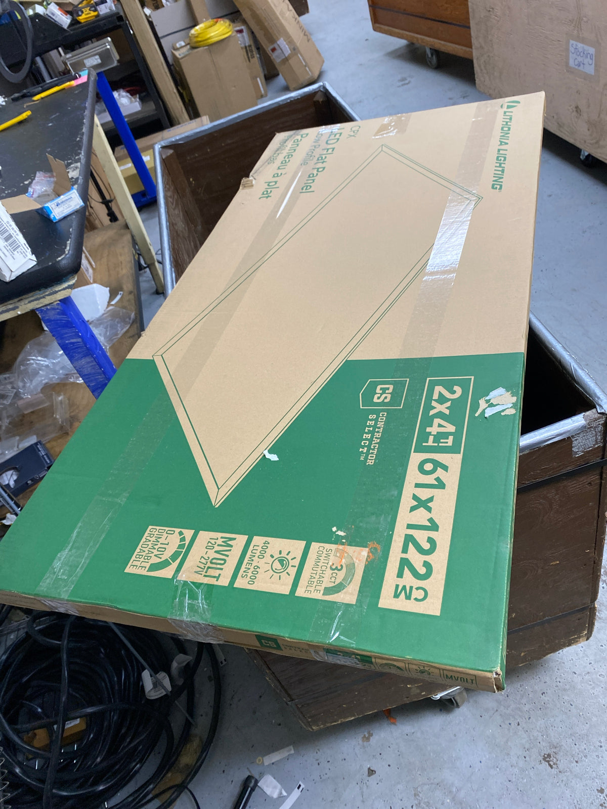 Lithonia Lighting CPX 2X4 ALO8 SWW7 M2 Contractor Select CPX 24" x 48" Flat Panel Adjustable Lumen and Color Temperature LED Troffer - White