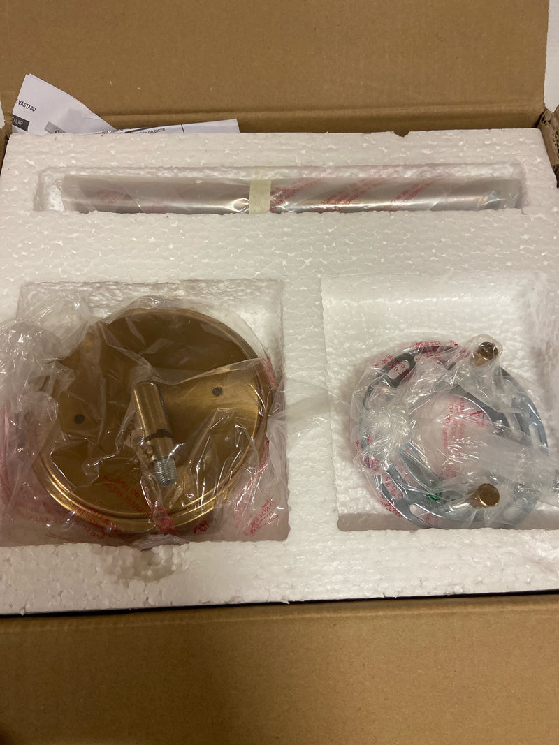 Savoy house 7-1027-1-322 Calhoun 15 in. W x 18 in. H 3-Light Warm Brass Pendant with Clear Glass Shade