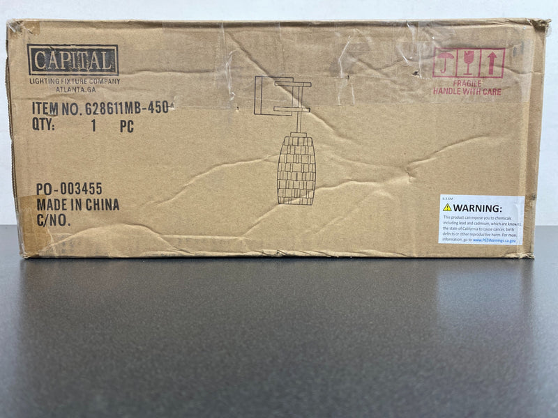 Capital Lighting 628611MB-450 17" Tall Wall Sconce - Matte Black