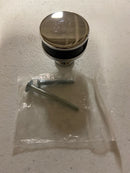 Signature Hardware 489577 Lazzara 1-1/4 Inch Black Leather Mushroom Cabinet Knob - Polished Chrome