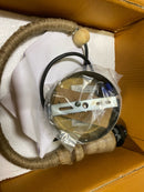 River of goods 20967 Gideon 40-Watt 1-Light Shaded Amber Glass Pendant Light with Jute Cord Cover