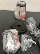 Uolfin 628O72ANQ3U3940 Farmhouse Black Kitchen Pendant Light, 1-Light Modern Industrial Bronze Mini Pendant Light with Caged Seeded Glass Shade