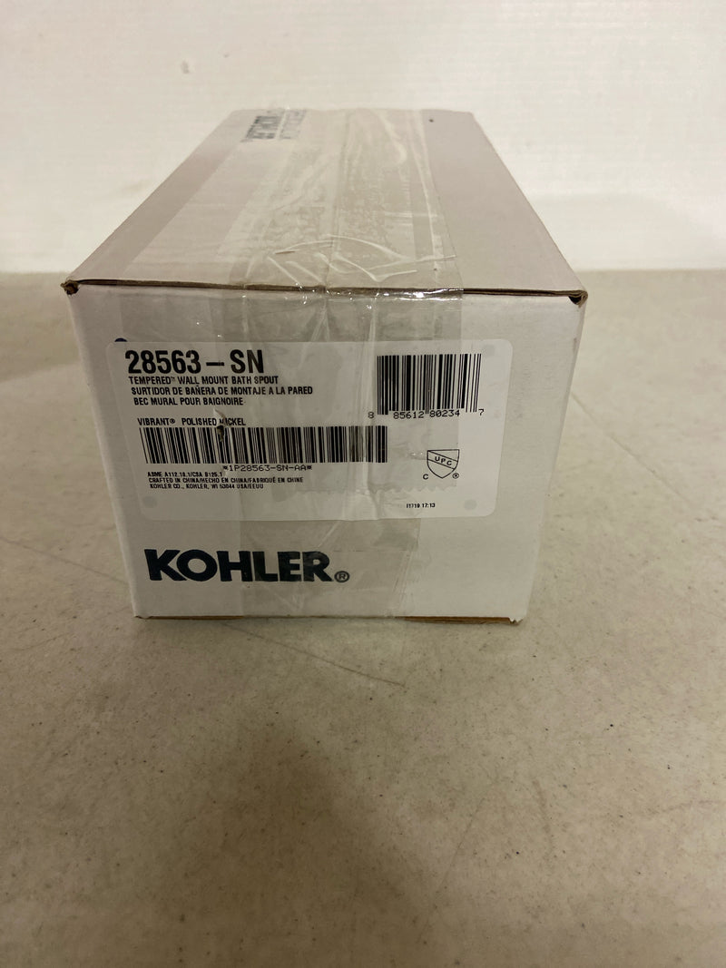 Kohler K-28563-SN Tempered 6-3/8" Integrated Diverter Tub Spout - Vibrant Polished Nickel