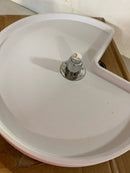 Rev-A-Shelf 6421-18-11-52 Classic 18" Polymer Kidney 1-Shelf Lazy Susan with Bottom Mount Rotating Post for Corner Wall Cabinets - White