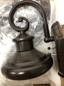 C cattleya HCA2257-W 1-Light Brown Outdoor Hardwired Wall Lantern Sconce with Clear Glass Shade