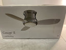 MinkaAire F518L-BN Concept II 44" 3 Blade Indoor LED Flush Mount Ceiling Fan with Remote Included - Brushed Nickel