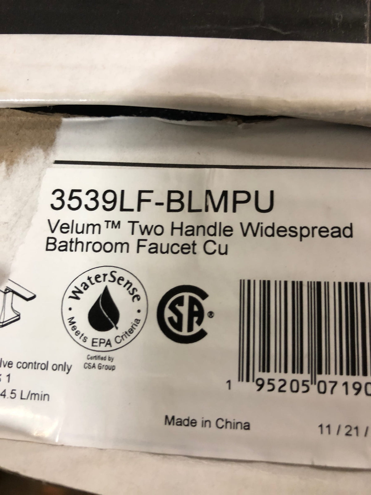 Delta 3539LF-BLMPU Velum 1.2 GPM Widespread Bathroom Faucet with Curved Spout and Pop-Up Drain Assembly - Matte Black