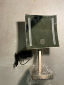 ALFI brand ABM8FLED-BN 7-7/8" W x 14-5/8" H Contemporary Square Frameless Bathroom Mirror with Light - Brushed Nickel