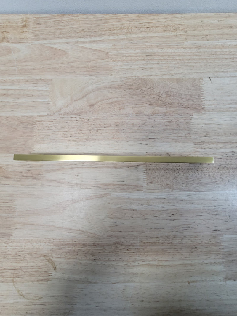 Jeffrey Alexander 635-256BG Sutton 10-3/16" (256 mm) Center to Center Squared Sleek Large Cabinet Handle / Large Drawer Pull - Brushed Gold