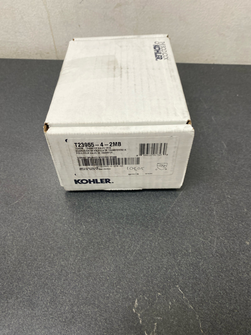 KOHLER T23955-4-2MB Tone MasterShower Single-Handle Transfer Valve Trim Kit, Wall-Mount, Valve Required, Vibrant Brushed Moderne Brass