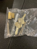 Emtek 1481US15RH Classic Brass Door Configuration 4 Keyed Entry Multi Point Trim Lever Set with American Cylinder Above Handle - Satin Nickel Milano Lever