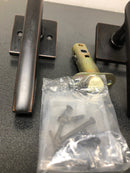 Emtek 5110FRLUS10BRH Freestone Right Handed Passage Door Lever Set with Square Rose from the Urban Modern Collection - Oil Rubbed Bronze