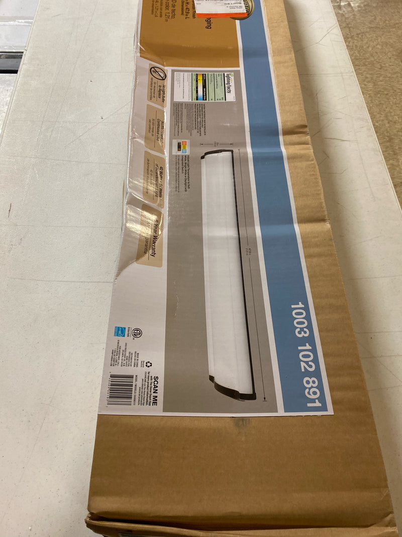 Commercial electric 54486111 4 ft. Oil Rubbed Bronze Decorative End Caps LED Flush Mount Ceiling Light 3600 Lumens 40W Adjustable CCT Kitchen Light