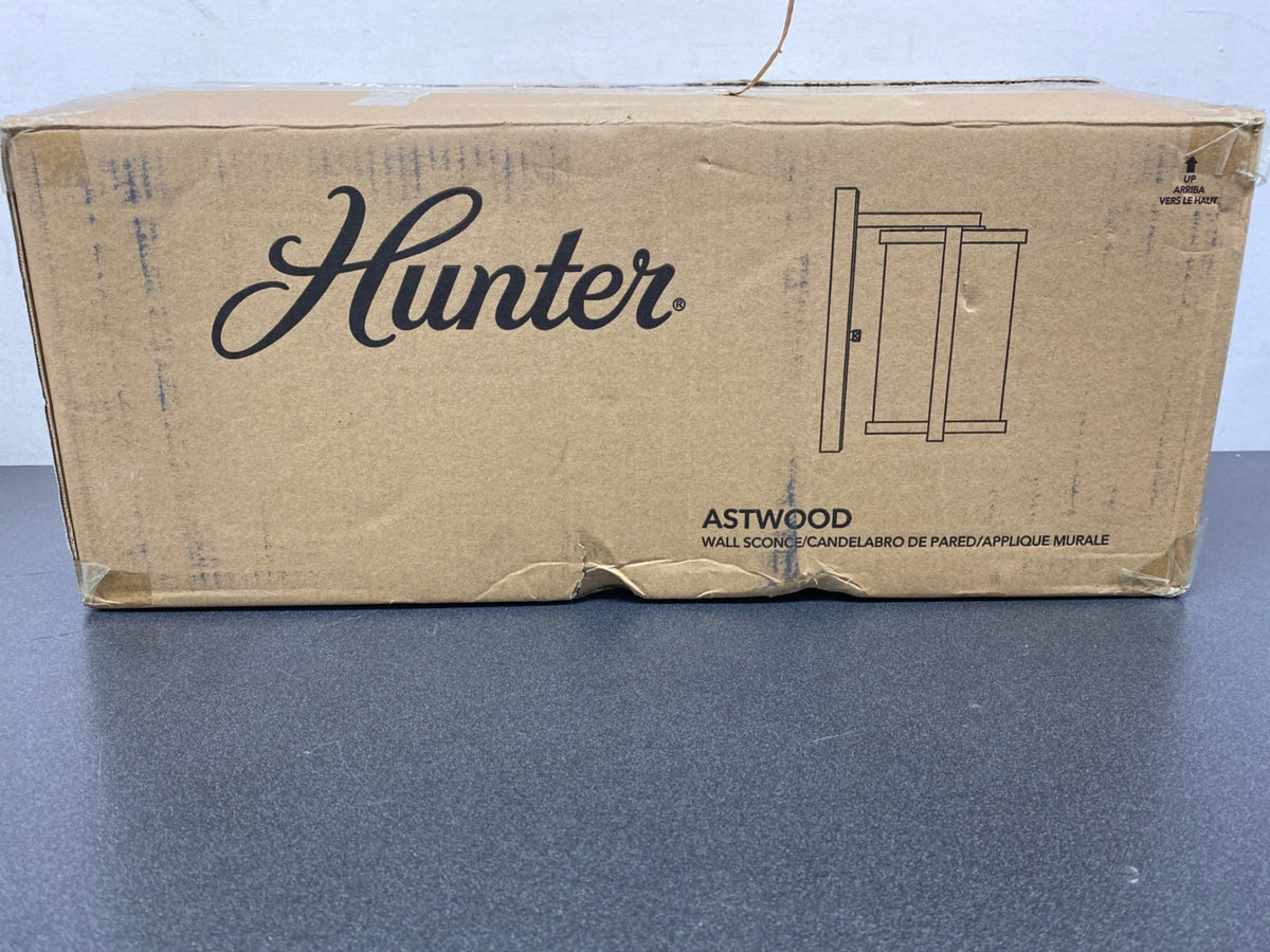 Hunter 19125 Astwood 10" Tall Bathroom Sconce - Matte Black