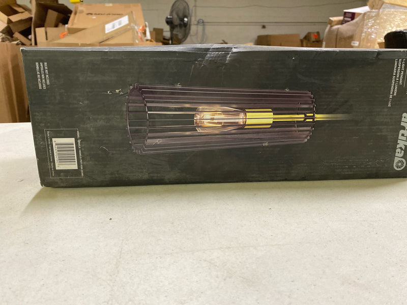 Artika PDT1-GSB-HD2BG Gatsby 40-Watt 1 Light Black & Gold Modern Cage Mini Pendant Light Fixture for Kitchen Island