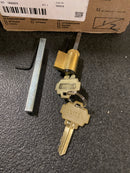 Emtek 1261FB RH Teton Lever Sandcast Bronze Door Configuration 2 Keyed Entry Multi Point Trim Lever Set with American Cylinder Above Handle - Flat Black Bronze