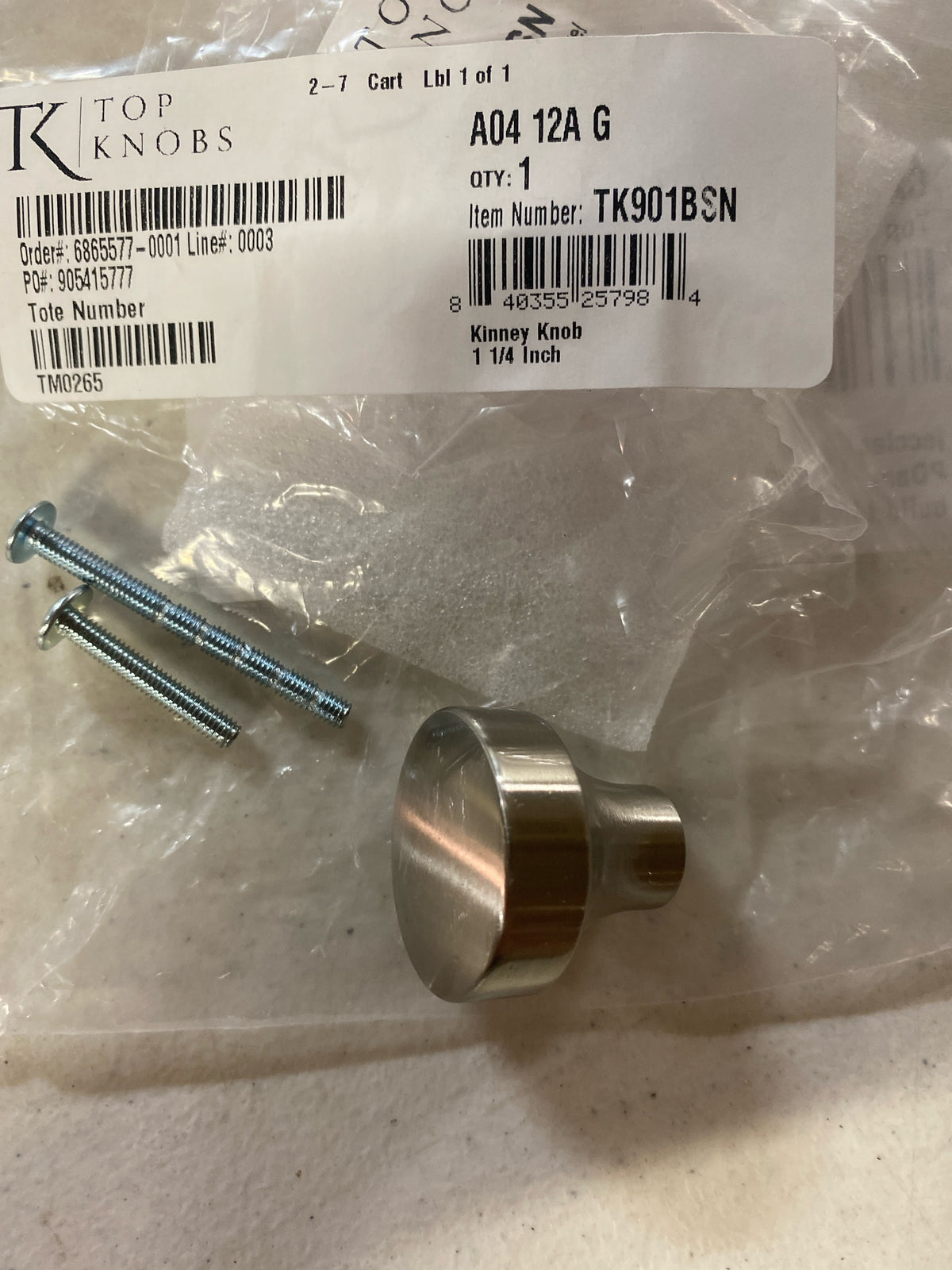 Top Knobs TK910BSN Hillmont 1-3/8 Inch Oval Cabinet Knob from the Lynwood Collection - Brushed Satin Nickel