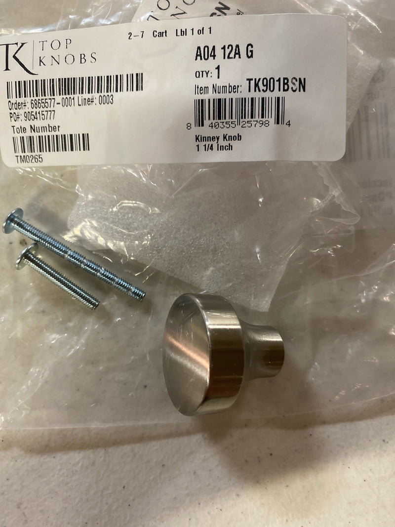 Top Knobs TK910BSN Hillmont 1-3/8 Inch Oval Cabinet Knob from the Lynwood Collection - Brushed Satin Nickel