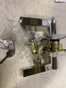 Miseno MLK1022CP Lorton Flat Bar Single Cylinder Keyed Entry Door Lever Set - Polished Chrome