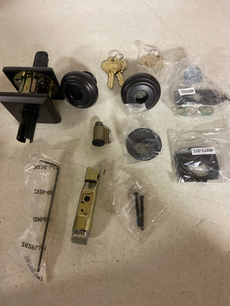 Baldwin ENTRATSR112 Traditional Single Cylinder Keyed Entry Door Knob with Square Rose - Venetian Bronze