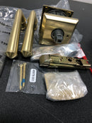 Baldwin PVFEDTSR044 Federal Privacy Leverset with Traditional Square Rose - Satin Brass