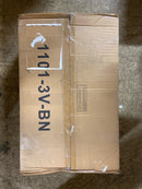 Unbranded 1101-3V-BN Analia 26.25 in. 3-Light Brushed Nickel Vanity Light with Clear Ribbed Glass Shade with No Bulbs Included