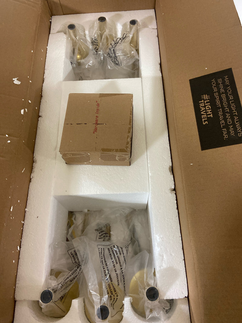 Elegant Lighting LD5056D30BR Rohan 6 Light 30" Wide Taper Candle Style Chandelier - Brass