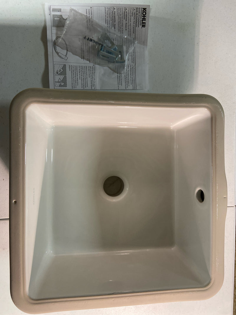 Kohler K-8188-0 Verticyl 13-1/16" Square Vitreous China Undermount Bathroom Sink with Overflow Drain - White