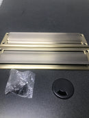 Baldwin 0014050 Package Sized Spring Tension Brass Letter Box Plate with Hinged Interior Cover - Satin Brass and Black