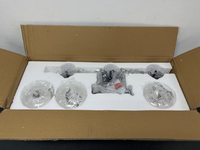 Merra 3-Light Matt Black Bathroom Vanity Light with Clear Glass Shades
