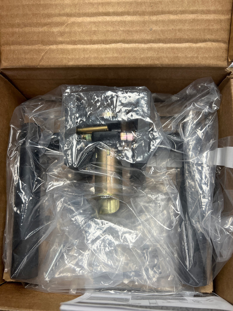 Emtek 5210US19.LSUS19.KNUS19.RH Knurled L-Square Right Handed Privacy Door Lever Set with Square Rose from the SELECT Brass Collection - Flat Black