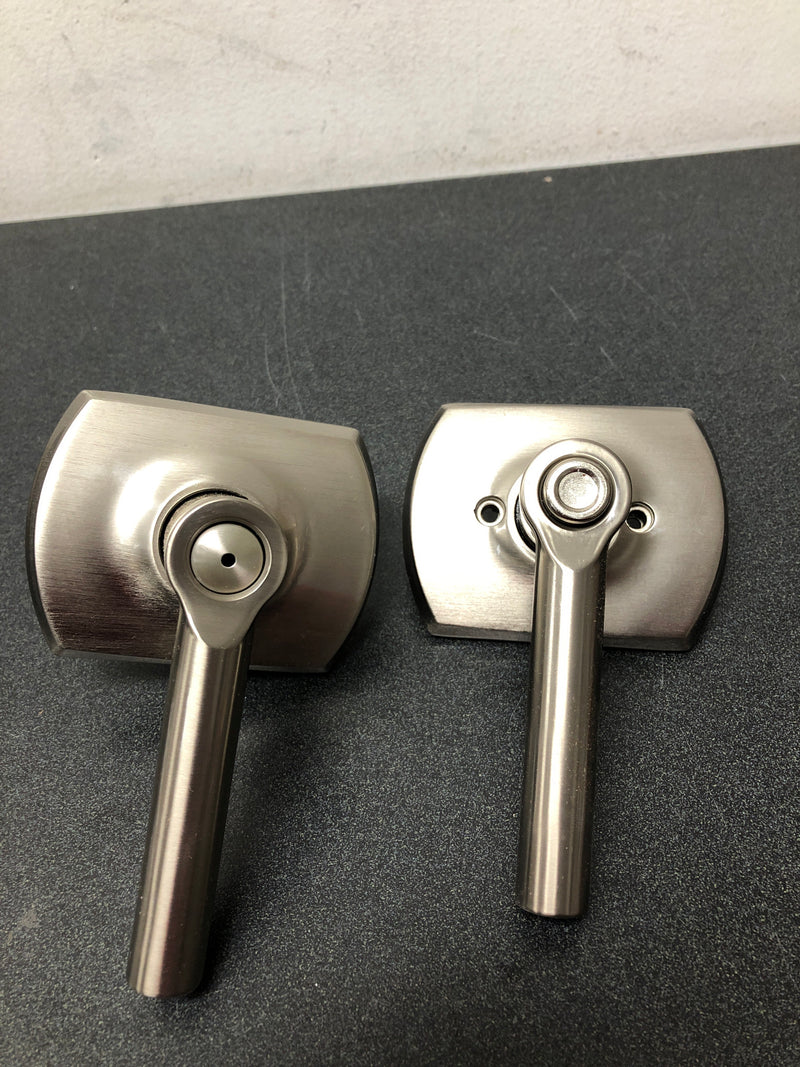 Schlage F40BRW619GRW Broadway Privacy Door Lever Set with Decorative Greenwich Trim - Satin Nickel