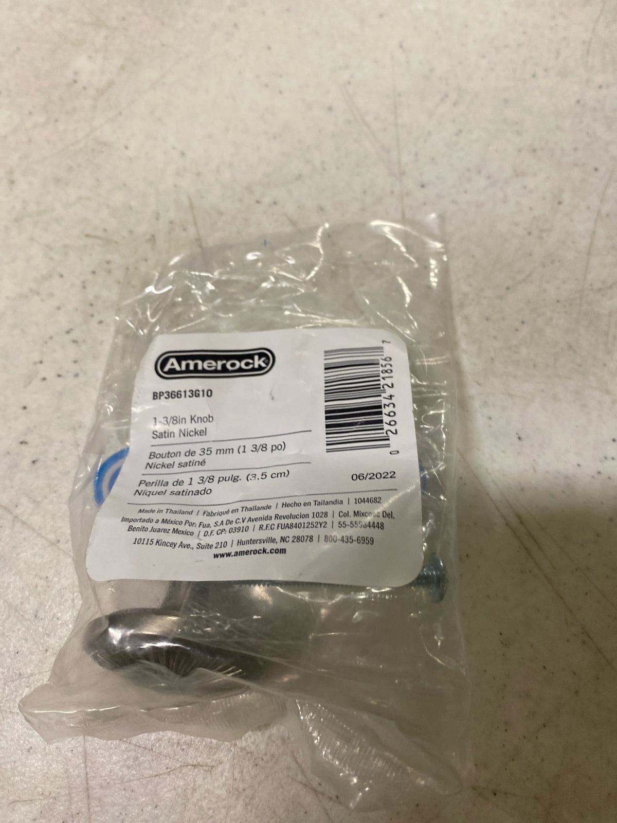 Amerock BP36613G10 Crawford 1-3/8 in. (35mm) Traditional Satin Nickel Round Cabinet Knob