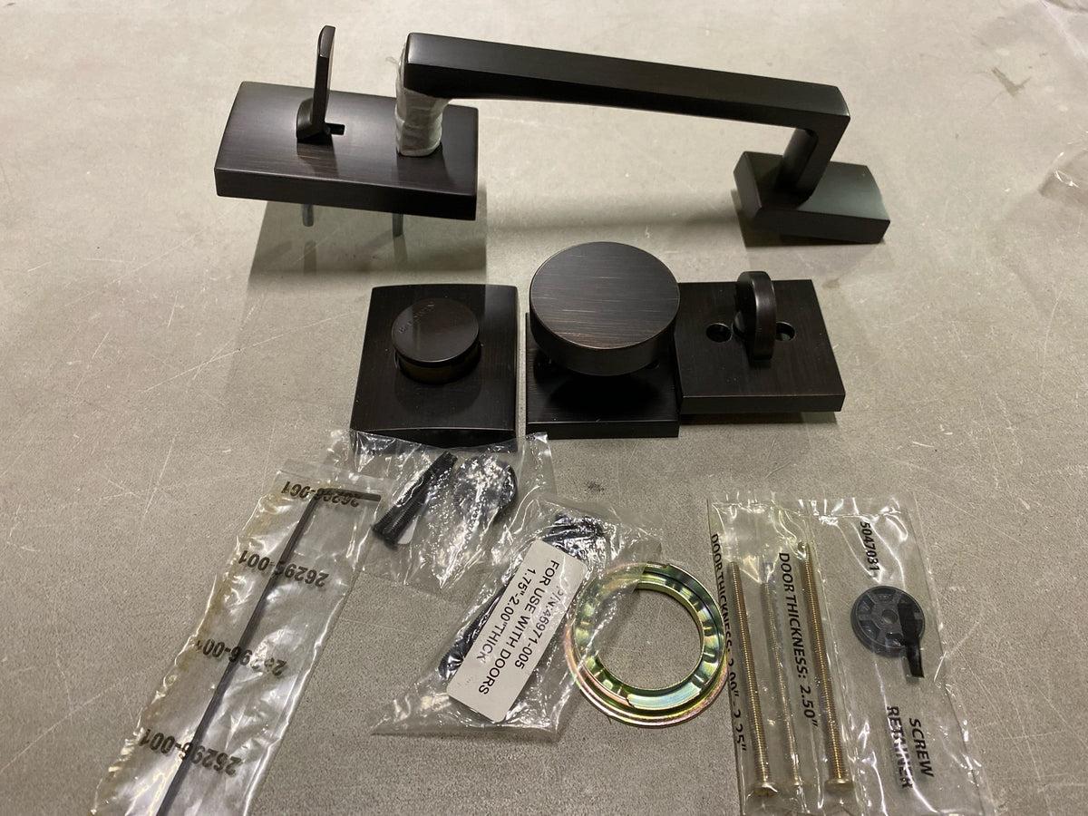 Baldwin FDLAJXCONCSR112 La Jolla Full Dummy Sectional Handleset with Non-Turning Dummy Interior Contemporary Knob - Venetian Bronze