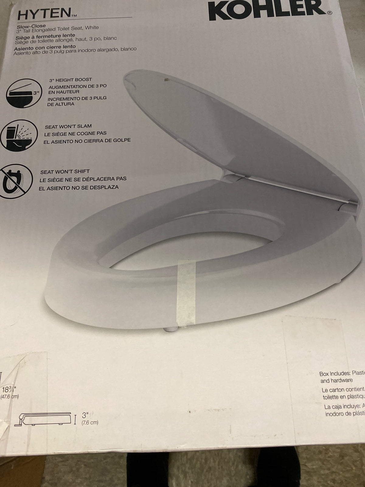 Kohler K-25875-0 Hyten Elongated Closed-Front Toilet Seat with Soft Close - White
