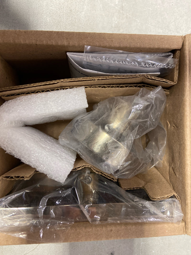 Baldwin HDCONCFR055 Contemporary Non-Turning One-Sided Dummy Door Knob with 5 Inch Rectangle Rose from the Reserve Collection - Polished Nickel