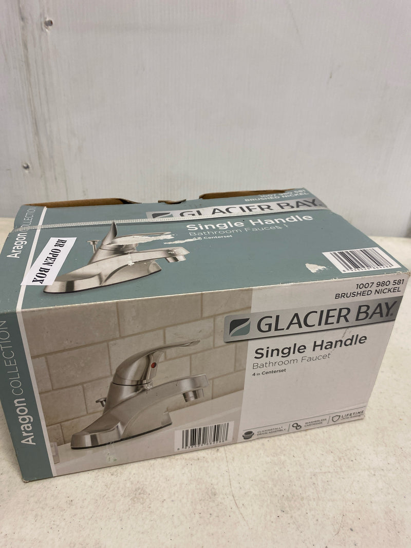 Glacier bay HD67100W-6304 Aragon 4 in. Centerset Single Handle Low-Arc Bathroom Faucet in Brushed Nickel