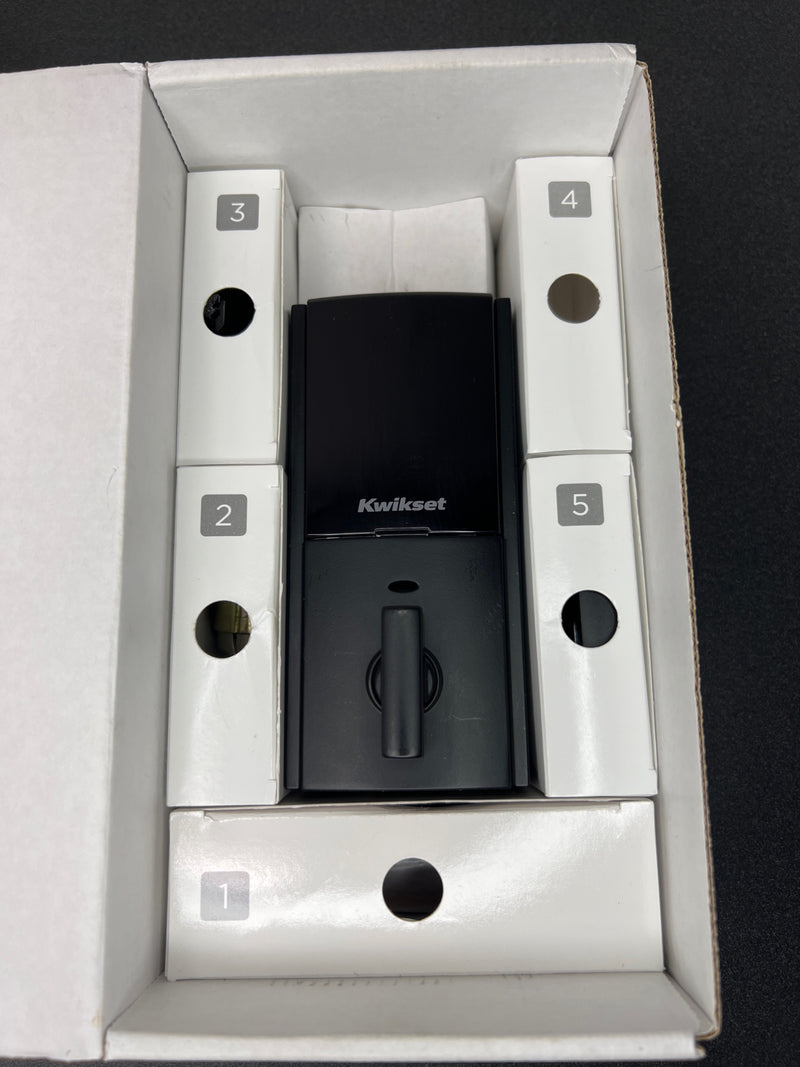 Kwikset 959CNTFPRT-514S Halo Contemporary SmartKey Electronic Fingerprint Keyless Entry WiFi Enabled Deadbolt - Iron Black