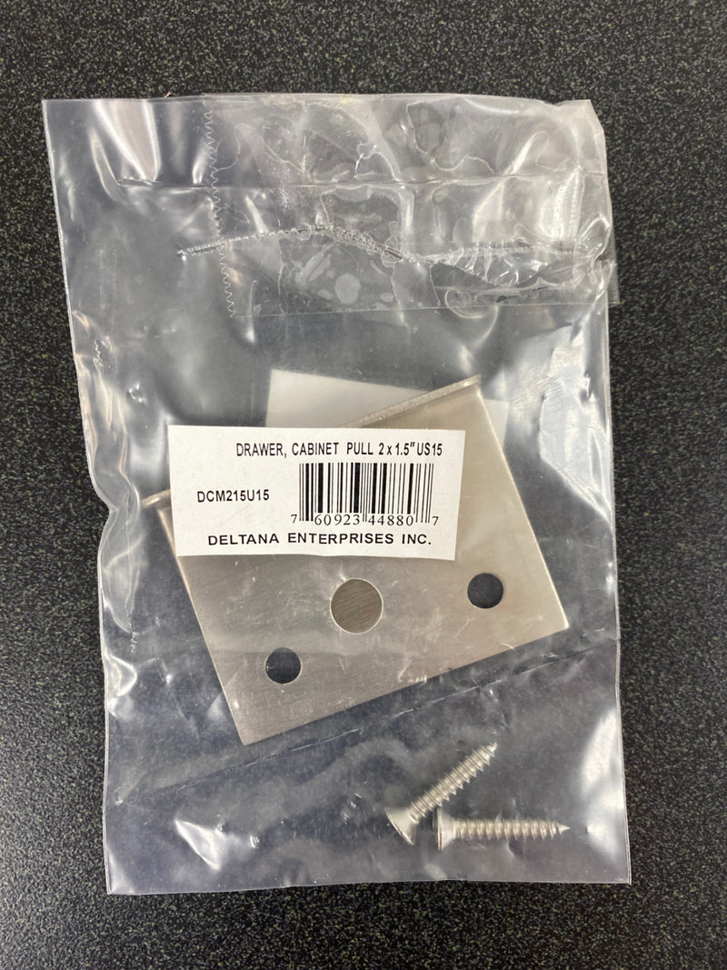 Deltana DCM215U15 1-1/2" x 2" Finger Cabinet Pull - Satin Nickel