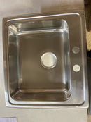 Elkay LRAD2219552 Lustertone 22" Drop In Single Basin Stainless Steel Kitchen Sink - 2 Faucet Holes