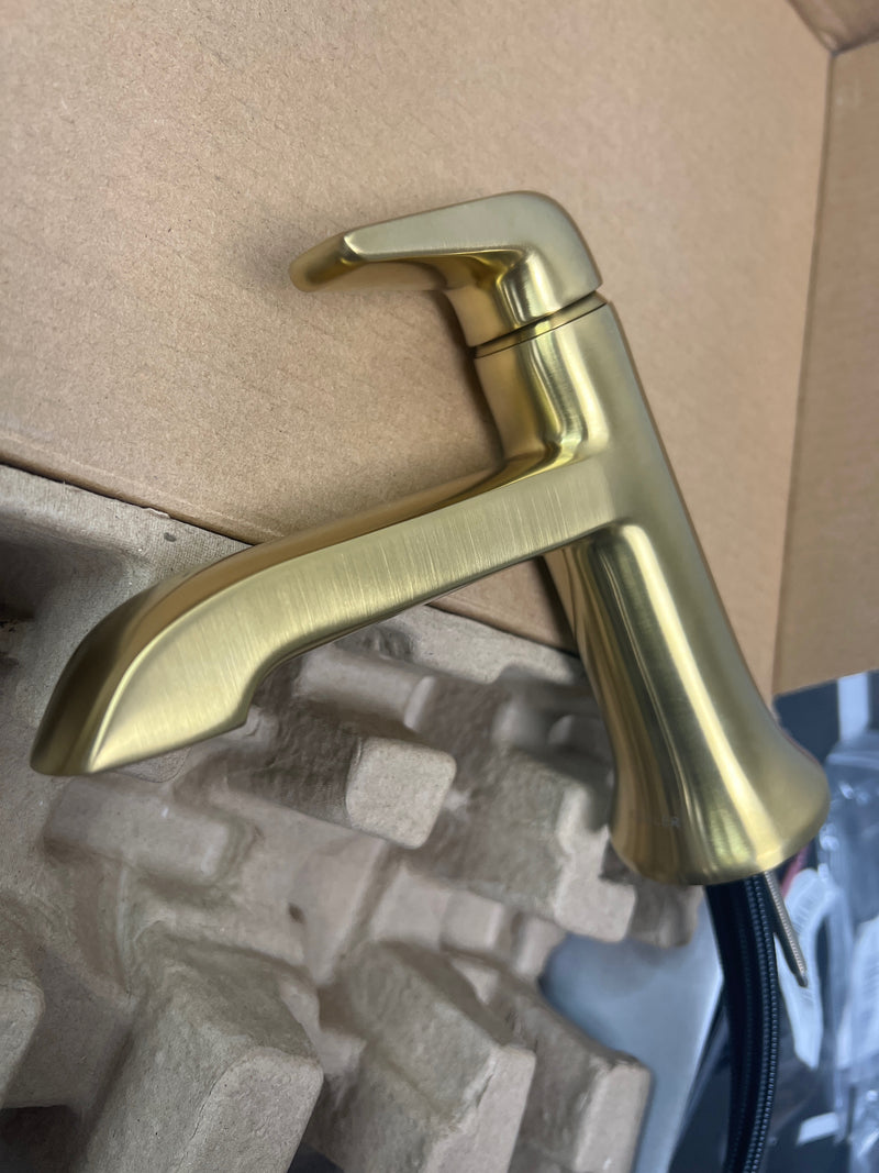 Kohler K-22022-4-2MB Tempered 1.2 GPM Single Hole Bathroom Faucet with Pop-Up Drain Assembly - Vibrant Brushed Moderne Brass