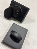 Emtek 8477FB Rustic Modern Rectangular Single Cylinder Keyed Entry Deadbolt from the Sandcast Bronze Collection - Flat Black Bronze