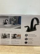 Kohler K-R30578-4D-BL Cursiva 4 in. Centerset Double Handle Bathroom Faucet in Matte Black