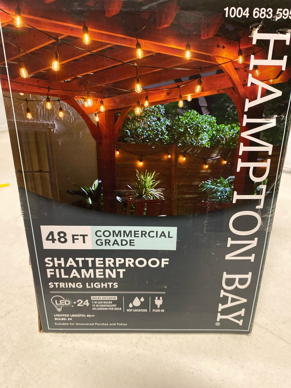 Hampton bay 10328 24-Light 48 ft. Indoor/Outdoor String Light with S14 Single Filament LED Bulbs